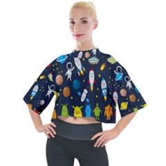 Big-set-cute-astronauts-space-planets-stars-aliens-rockets-ufo-constellations-satellite-moon-rover-v Mock Neck Tee by Salman4z