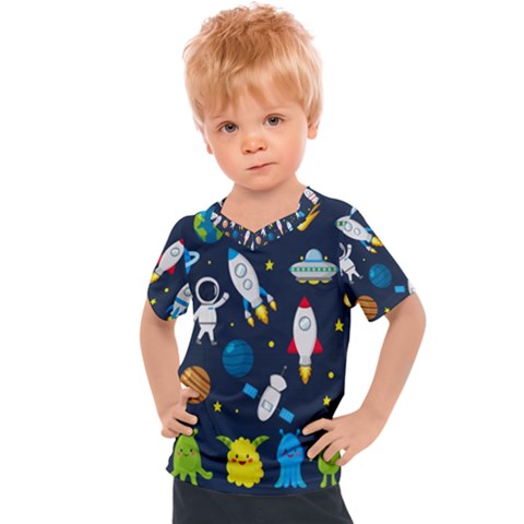 Big-set-cute-astronauts-space-planets-stars-aliens-rockets-ufo-constellations-satellite-moon-rover-v Kids  Sports Tee by Salman4z