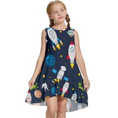 Big-set-cute-astronauts-space-planets-stars-aliens-rockets-ufo-constellations-satellite-moon-rover-v Kids  Frill Swing Dress by Salman4z