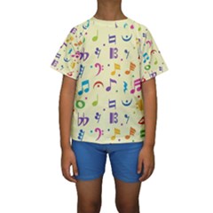 Seamless-pattern-musical-note-doodle-symbol Kids  Short Sleeve Swimwear by Salman4z