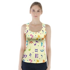 Seamless-pattern-musical-note-doodle-symbol Racer Back Sports Top by Salman4z