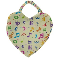 Seamless-pattern-musical-note-doodle-symbol Giant Heart Shaped Tote by Salman4z