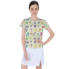 Seamless-pattern-musical-note-doodle-symbol Women s Sports Top