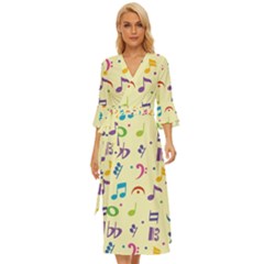 Seamless-pattern-musical-note-doodle-symbol Midsummer Wrap Dress