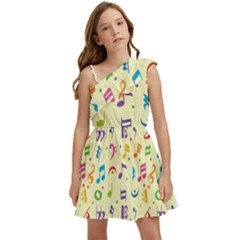 Seamless-pattern-musical-note-doodle-symbol Kids  One Shoulder Party Dress by Salman4z