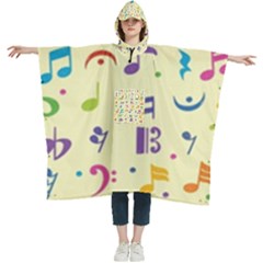 Seamless-pattern-musical-note-doodle-symbol Women s Hooded Rain Ponchos by Salman4z