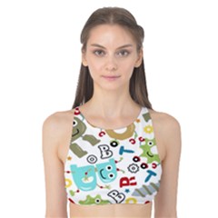 Seamless-pattern-vector-with-funny-robots-cartoon Tank Bikini Top by Salman4z