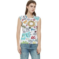 Seamless-pattern-vector-with-funny-robots-cartoon Women s Raglan Cap Sleeve Tee by Salman4z