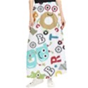 Seamless-pattern-vector-with-funny-robots-cartoon Maxi Chiffon Skirt View1