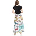 Seamless-pattern-vector-with-funny-robots-cartoon Maxi Chiffon Skirt View2