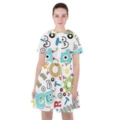 Seamless-pattern-vector-with-funny-robots-cartoon Sailor Dress by Salman4z