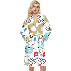 Seamless-pattern-vector-with-funny-robots-cartoon Long Sleeve Velvet Robe by Salman4z