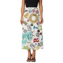 Seamless-pattern-vector-with-funny-robots-cartoon Classic Midi Chiffon Skirt View1