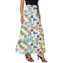 Seamless-pattern-vector-with-funny-robots-cartoon Tiered Ruffle Maxi Skirt View3