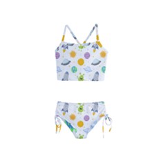 Seamless-pattern-cartoon-space-planets-isolated-white-background Girls  Tankini Swimsuit by Salman4z