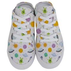 Seamless-pattern-cartoon-space-planets-isolated-white-background Half Slippers by Salman4z