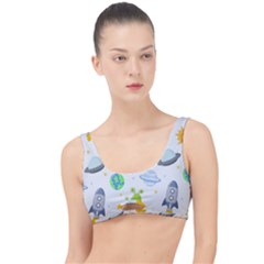 Seamless-pattern-cartoon-space-planets-isolated-white-background The Little Details Bikini Top by Salman4z