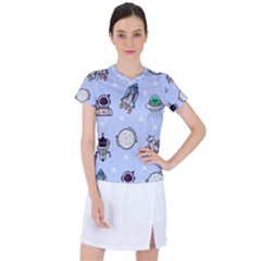 Seamless-pattern-with-space-theme Women s Sports Top by Salman4z