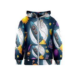 Spaceship-astronaut-space Kids  Zipper Hoodie by Salman4z