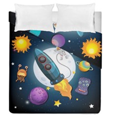 Spaceship-astronaut-space Duvet Cover Double Side (queen Size) by Salman4z