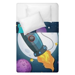 Spaceship-astronaut-space Duvet Cover Double Side (single Size) by Salman4z