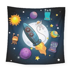 Spaceship-astronaut-space Square Tapestry (large) by Salman4z