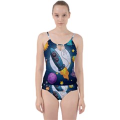 Spaceship-astronaut-space Cut Out Top Tankini Set by Salman4z