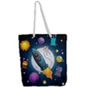 Spaceship-astronaut-space Full Print Rope Handle Tote (Large) View2