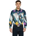 Spaceship-astronaut-space Men s Long Sleeve Pocket Shirt  View1