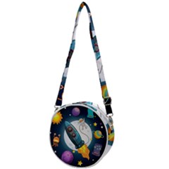 Spaceship-astronaut-space Crossbody Circle Bag by Salman4z