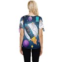 Spaceship-astronaut-space Bow Sleeve Button Up Top View4