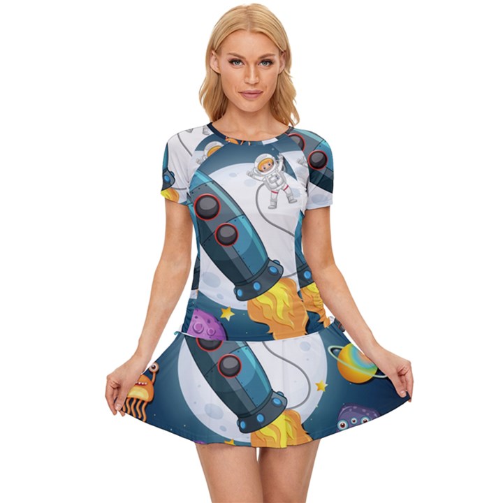 Spaceship-astronaut-space Women s Sports Wear Set