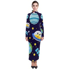 Space-seamless-pattern   - Turtleneck Maxi Dress by Salman4z