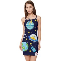 Space-seamless-pattern   - Summer Tie Front Dress by Salman4z