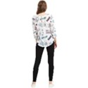 Music-themed-doodle-seamless-background Chiffon Quarter Sleeve Blouse View2