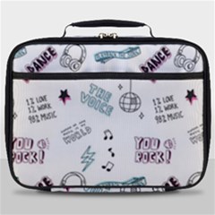 Music-themed-doodle-seamless-background Full Print Lunch Bag by Salman4z