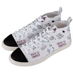 Music-themed-doodle-seamless-background Men s Mid-top Canvas Sneakers by Salman4z