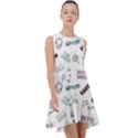 Music-themed-doodle-seamless-background Frill Swing Dress View1