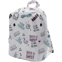 Music-themed-doodle-seamless-background Zip Up Backpack by Salman4z