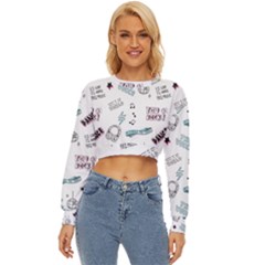 Music-themed-doodle-seamless-background Lightweight Long Sleeve Sweatshirt by Salman4z