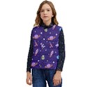 Space-seamless-pattern Kid s Short Button Up Puffer Vest	 View1