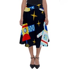 Space Seamless Pattern Perfect Length Midi Skirt by Salman4z