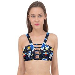 Space Seamless Pattern Cage Up Bikini Top by Salman4z