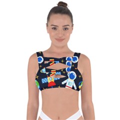 Space Seamless Pattern Bandaged Up Bikini Top by Salman4z