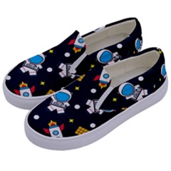 Seamless-adventure-space-vector-pattern-background Kids  Canvas Slip Ons by Salman4z