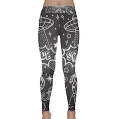 Vector-flat-space-design-background-with-text Classic Yoga Leggings by Salman4z