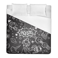 Vector-flat-space-design-background-with-text Duvet Cover (full/ Double Size) by Salman4z