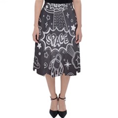 Vector-flat-space-design-background-with-text Classic Midi Skirt by Salman4z