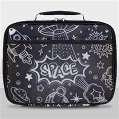 Vector-flat-space-design-background-with-text Full Print Lunch Bag by Salman4z