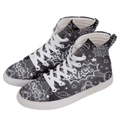 Vector-flat-space-design-background-with-text Women s Hi-top Skate Sneakers by Salman4z